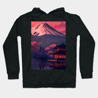 Red Japanese Mountain Hoodie